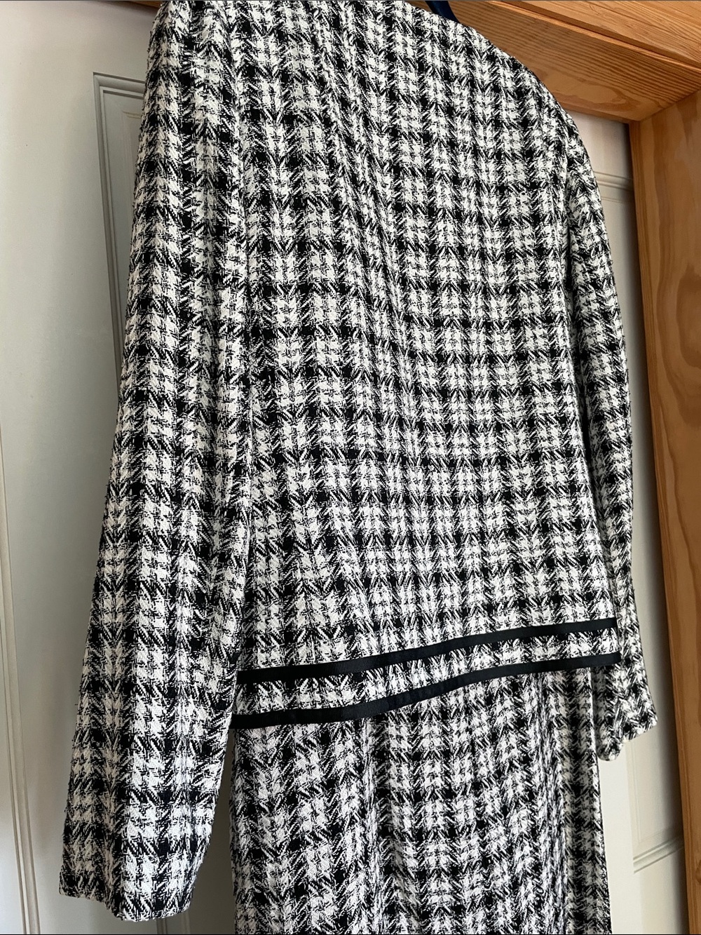 Doncaster Vintage Black & White Houndstooth Dress Jacket Suit - Picture 10 of 15